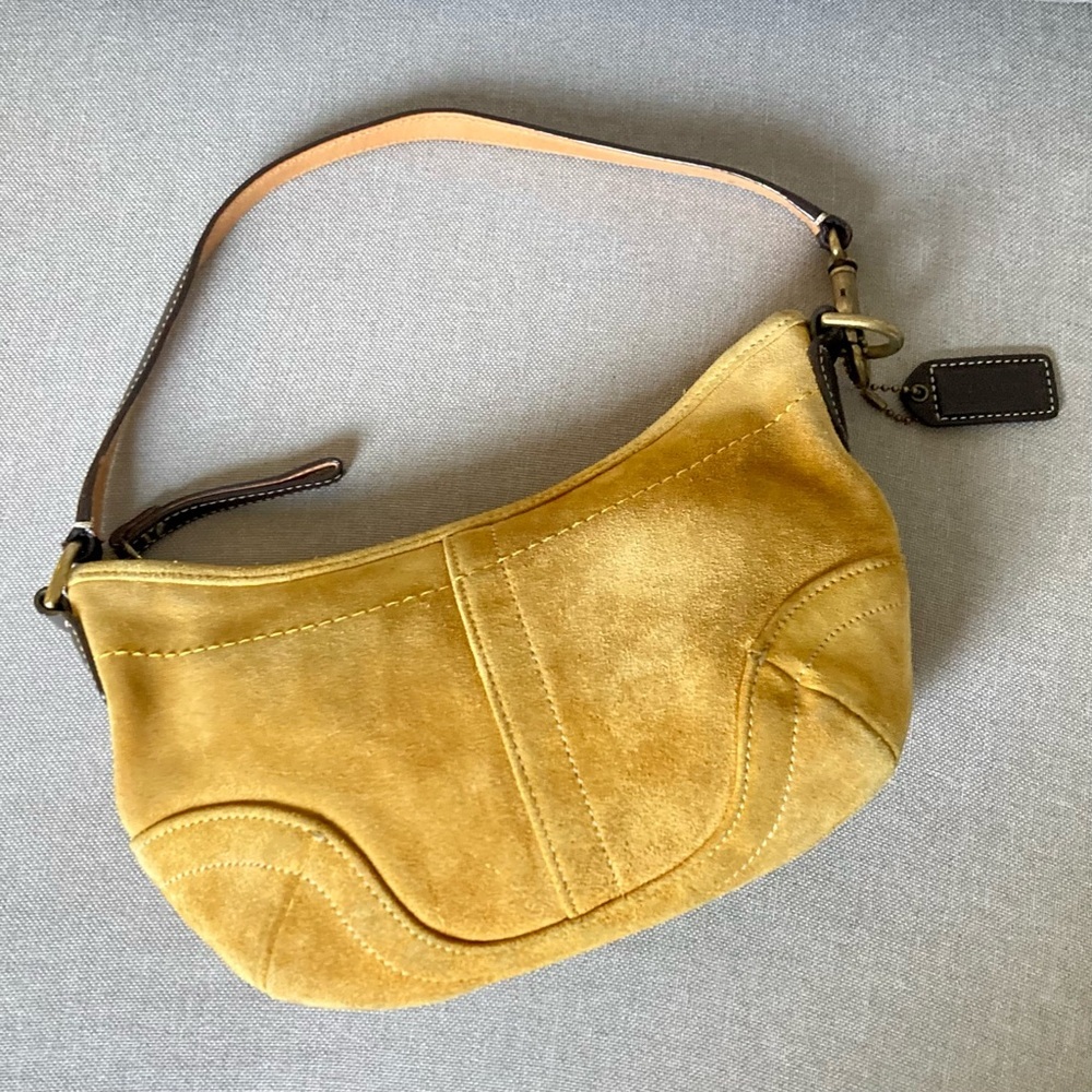 Vintage Coach Soho 4284 Suede Hobo Bag | Mustard Suede | Y2K Archive - Picture 8 of 8